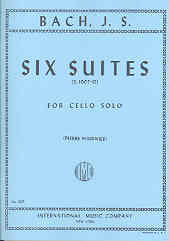 Bach Suites (6) Bwv1007-1012 Fournier Cello Solo Sheet Music Songbook