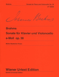 Brahms Sonata Op38 Emin Cello Sheet Music Songbook