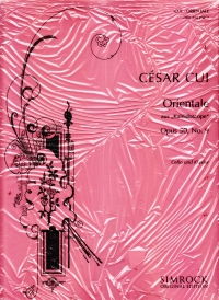 Cui Orientale Op50/9 Cello Sheet Music Songbook