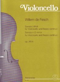 De Fesch Sonata Dmin Op13 No 4 Cello Sheet Music Songbook