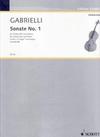Gabrielli Sonata No 1 G Cello Sheet Music Songbook
