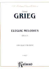 Grieg Elegiac Melodies Op34 Cello & Piano Sheet Music Songbook