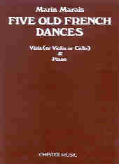 Marais Five Old French Dances Vlc Vla Or Vln&pno Sheet Music Songbook