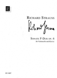 Strauss R Sonata Op6 Fmaj Cello Sheet Music Songbook