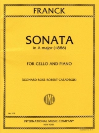 Franck Sonata In A Major (1886) Cello Sheet Music Songbook