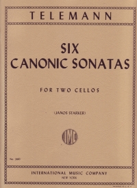 Telemann Sonatas (6 Canonic) Cello Duet Sheet Music Songbook