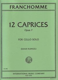 Franchomme Caprices (12) Op7 Cello Solo Sheet Music Songbook
