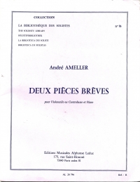 Ameller Pieces Breves (2) Cello (or Dbass) & Pno Sheet Music Songbook