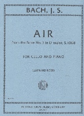 Bach Air From Suite No 3 In D Maj Cello Sheet Music Songbook