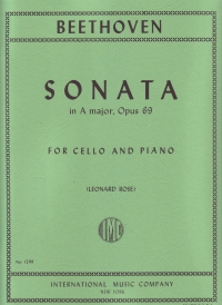 Beethoven Sonata A Major Op 69 Cello Sheet Music Songbook