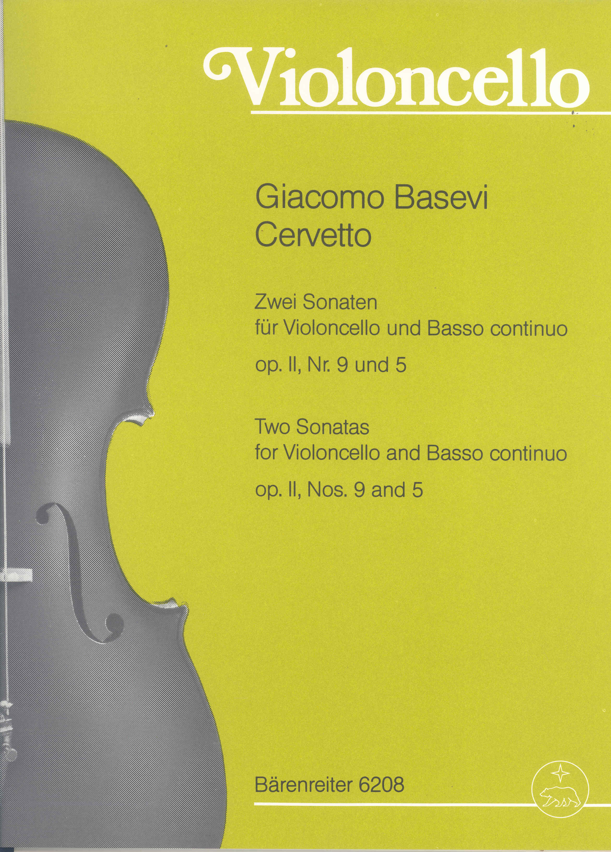 Cervetto Sonatas (2) Cello Sheet Music Songbook