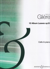 Gliere Album Leaves (12) Op51 Cello Sheet Music Songbook