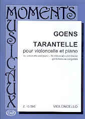Goens Tarentelle Amin Op24 Pejtsik Cello Sheet Music Songbook