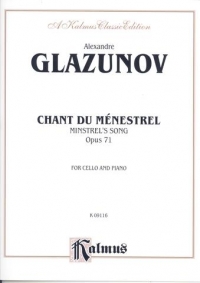 Glazunov Chant Du Menstrel Op71 Cello & Piano Sheet Music Songbook