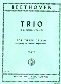 Beethoven Trio C Op87 3 Cellos Sheet Music Songbook