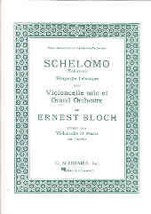 Bloch Schelomo Cello & Piano Sheet Music Songbook