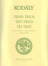 Kodaly Trios (10) For Three Cellos Sheet Music Songbook