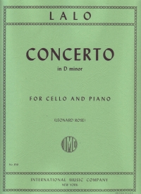 Lalo Concerto In Dmin Cello Sheet Music Songbook