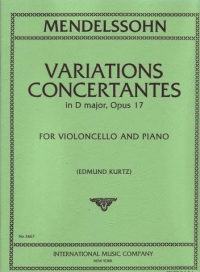 Mendelssohn Variations Concertantes Op17 Cello Sheet Music Songbook