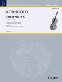 Korngold Concerto Cmaj Op37 Cello & Piano Sheet Music Songbook