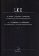 Lee 40 Easy Etudes Op70 Rummel Cello Sheet Music Songbook