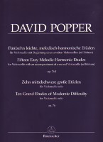 Popper 15 Easy Melodic Harmonic Etudes Op76 Cello Sheet Music Songbook