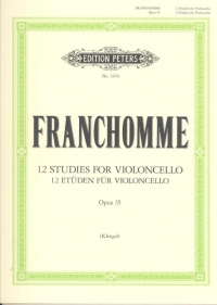 Franchomme 12 Studies Op35 Cello Solo Sheet Music Songbook