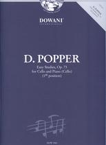 Popper Easy Studies Op73 Cello & Piano Book & Cd Sheet Music Songbook