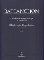Battanchon 12 Etudes In The Thumb Position Cello Sheet Music Songbook