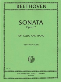 Beethoven Horn Sonata F Op17 Cello & Piano Sheet Music Songbook