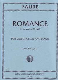 Faure Romance A Op69 Cello & Piano Sheet Music Songbook