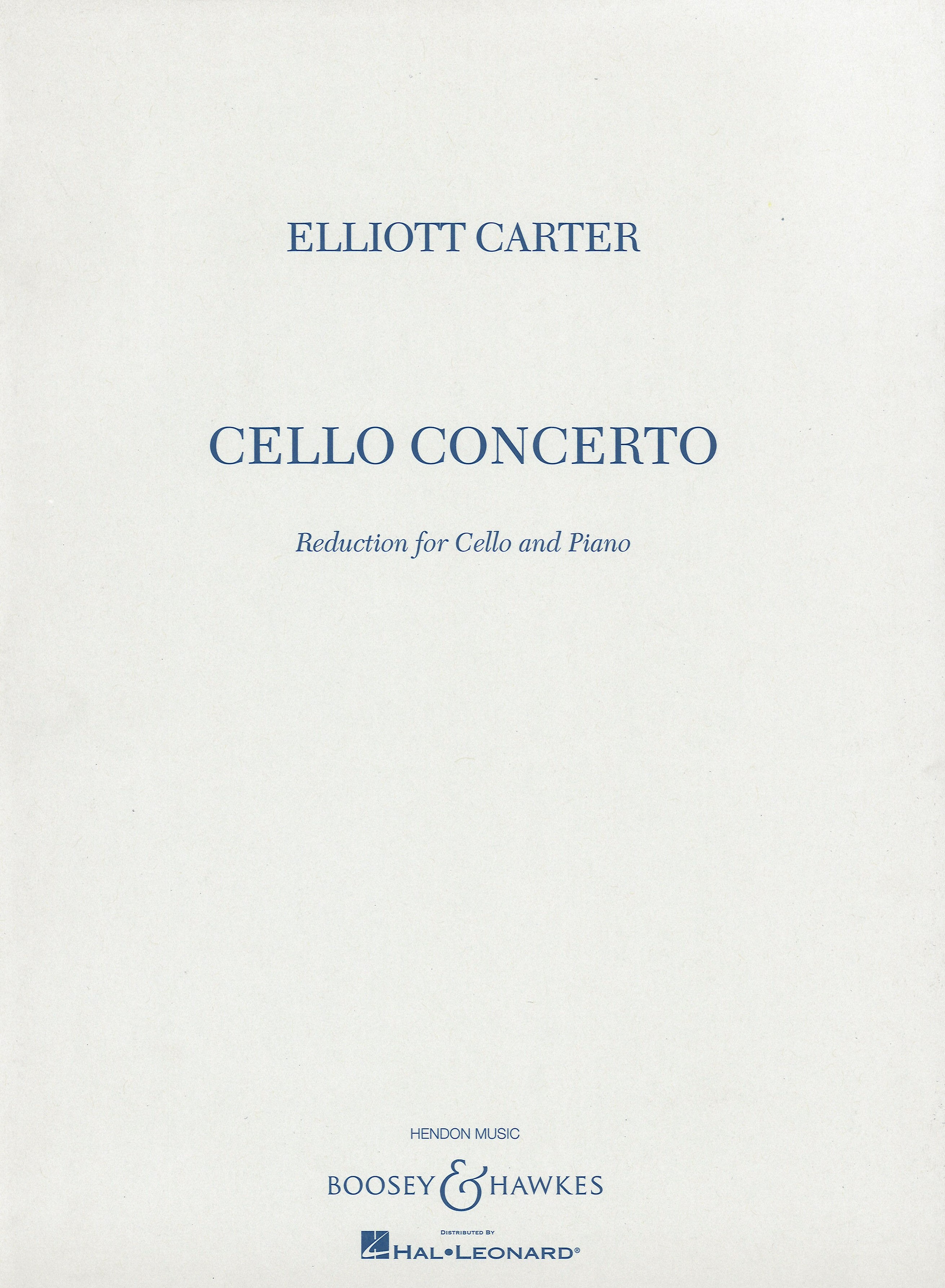 Carter Cello Concerto Cello & Piano Sheet Music Songbook