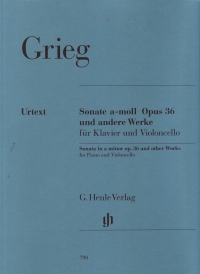 Grieg Sonata Amin Op36 & Other Works For Cello Sheet Music Songbook
