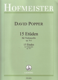 Popper 15 Studies Op76 Eng/ger Cello Sheet Music Songbook