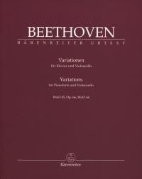 Beethoven Variations Woo45 Op66 Woo46 Cello Sheet Music Songbook
