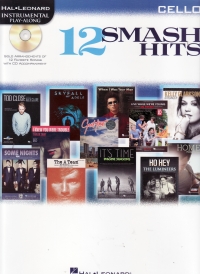 12 Smash Hits Instrumental Play Along Cello + Cd Sheet Music Songbook