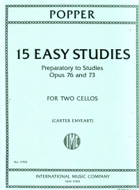 Popper 15 Easy Studies Op76 & Op73 2 Cellos Sheet Music Songbook