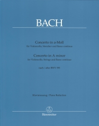 Bach Concerto Amin Bwv B593 Cello & Piano Sheet Music Songbook