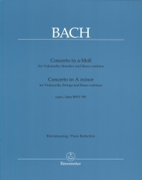 Bach Concerto Amin Bwv B593 Cello & Piano Sheet Music Songbook