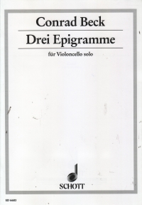 Beck 3 Epigramme Cello Sheet Music Songbook
