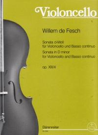 Fesch Sonata In D Minor, Op. 13/4 Cello & Piano Sheet Music Songbook