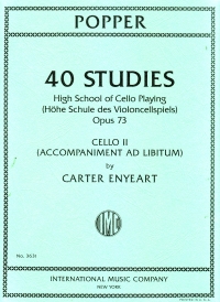 Popper 40 Studies High School Cello 2 Sheet Music Songbook