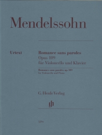 Mendelssohn Romance Sans Paroles Op109 Cello Sheet Music Songbook