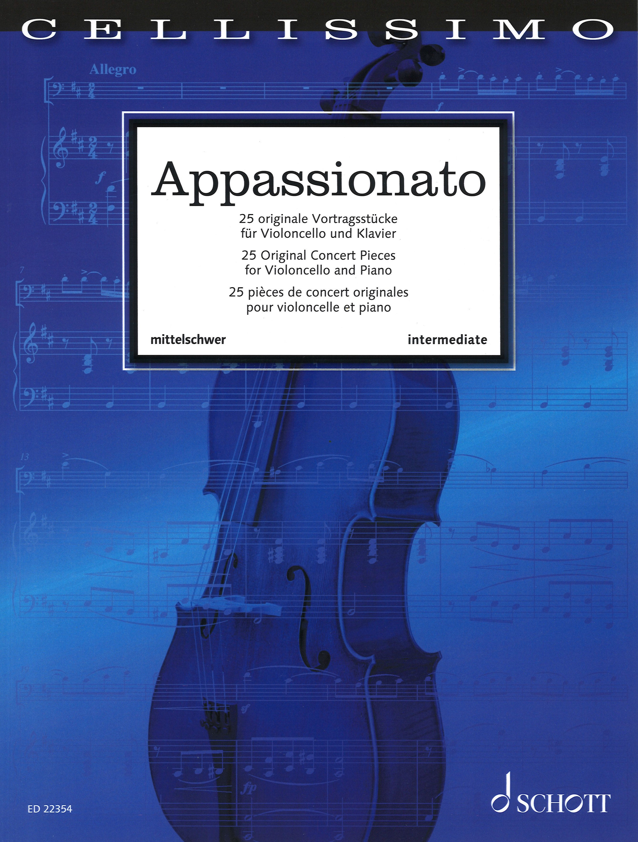 Appassionato Cellissimo 25 Intermediate Pieces Sheet Music Songbook