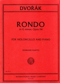 Dvorak Rondo Gmin Op94 Cello & Piano Sheet Music Songbook