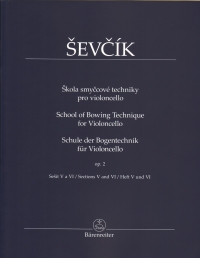 Sevcik School Of Bowing Tech Op2 Cello V & Vi Sheet Music Songbook