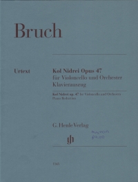 Bruch Kol Nidrei Op47 Cello & Piano Reduction Sheet Music Songbook