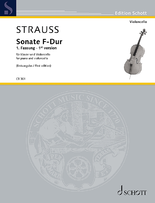 Strauss R Sonate F-dur (1st Version) Cello & Piano Sheet Music Songbook