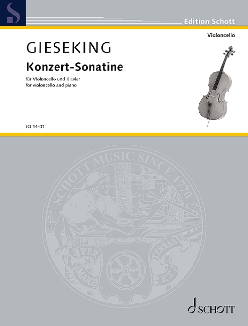 Gieseking Concert Sonatina Cello & Piano Sheet Music Songbook