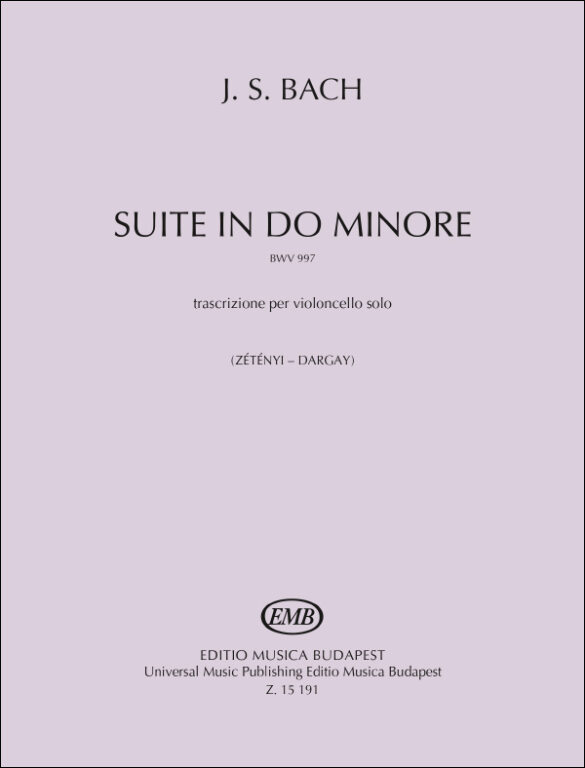 Bach Suite In Do Minore Bwv997 Cello Solo Sheet Music Songbook